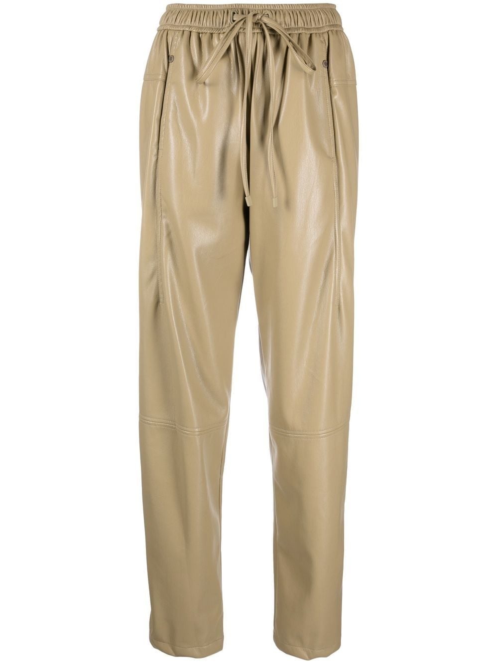 faux-leather drawstring trousers - 1