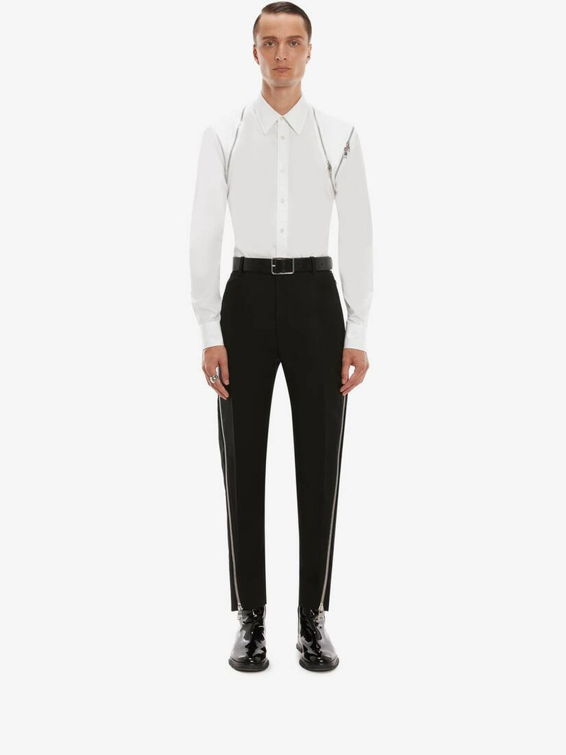 Alexander McQueen Zip Detail Harness Shirt in White outlook