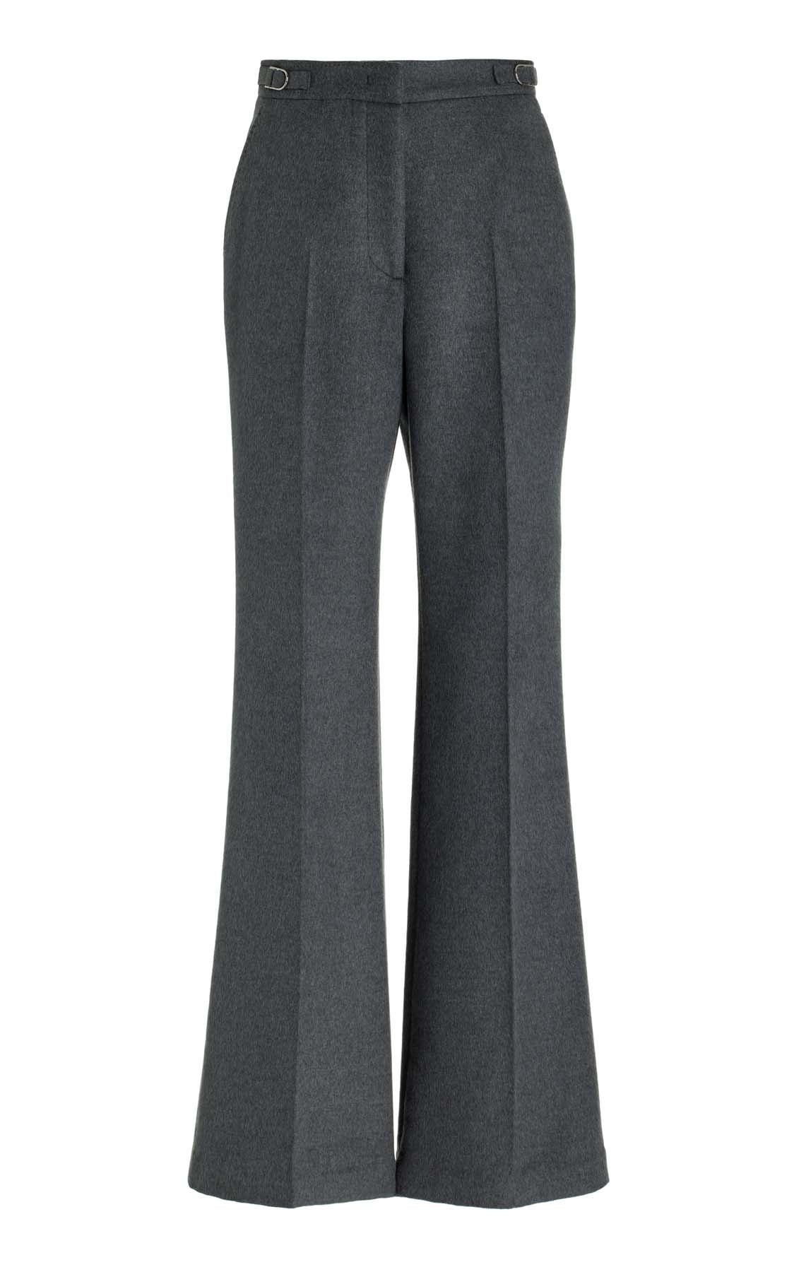 Jones Pant in Dark Grey Melange Winter Silk - 1