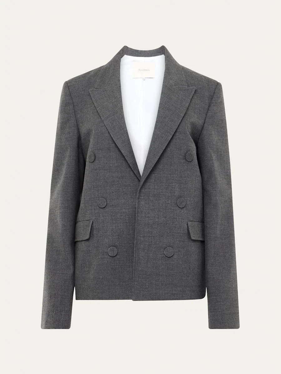 Double Breasted Tailored Wool Jacket - 1
