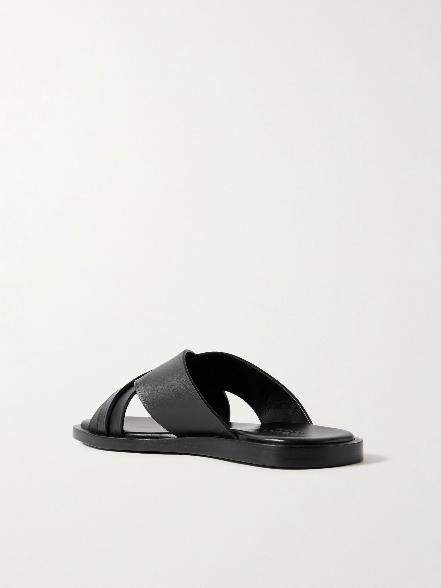 Maverik Logo-Embellished Leather Sandals Black - 3