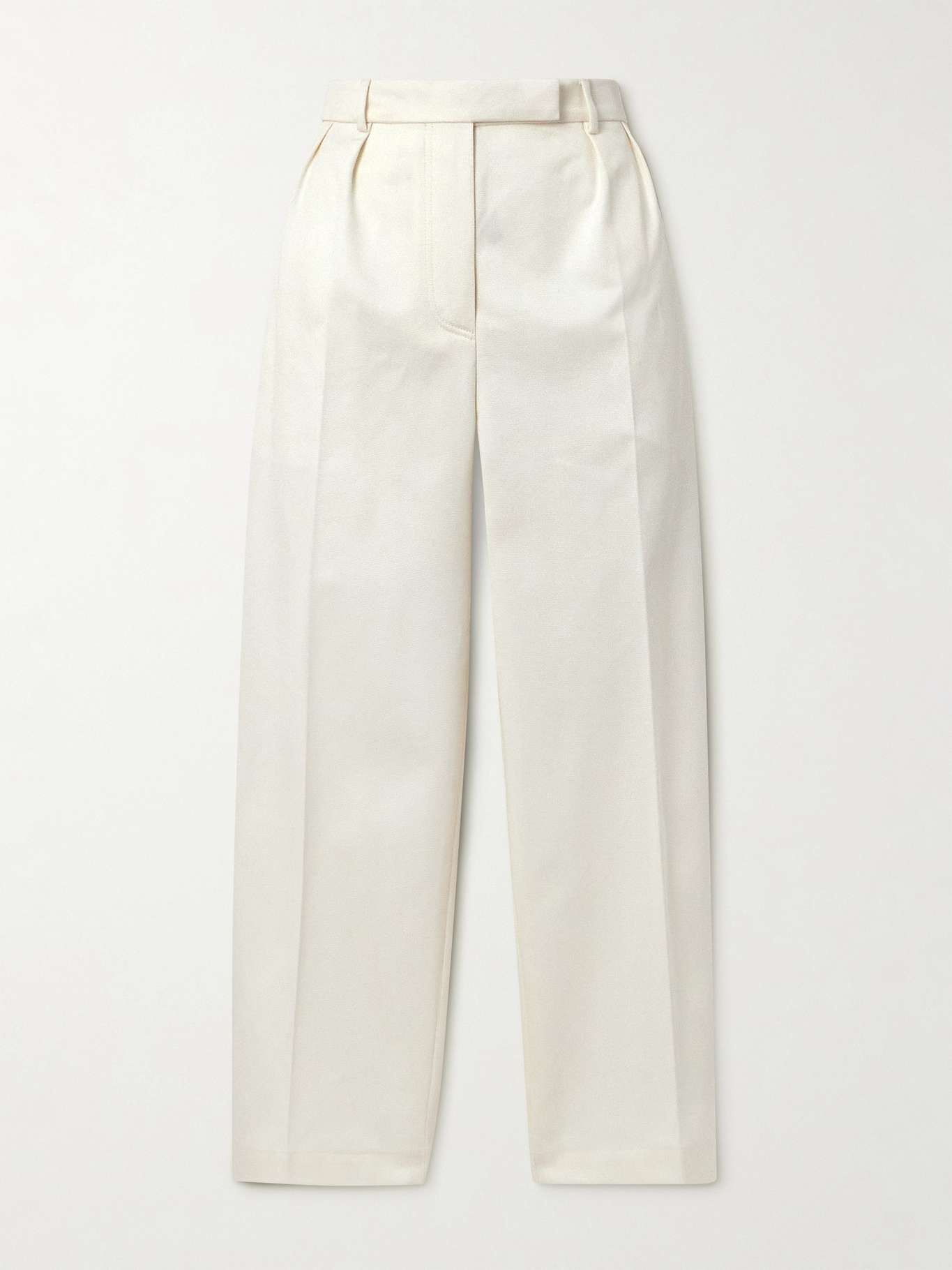 Mid-rise cotton-twill wide-leg pants - 1