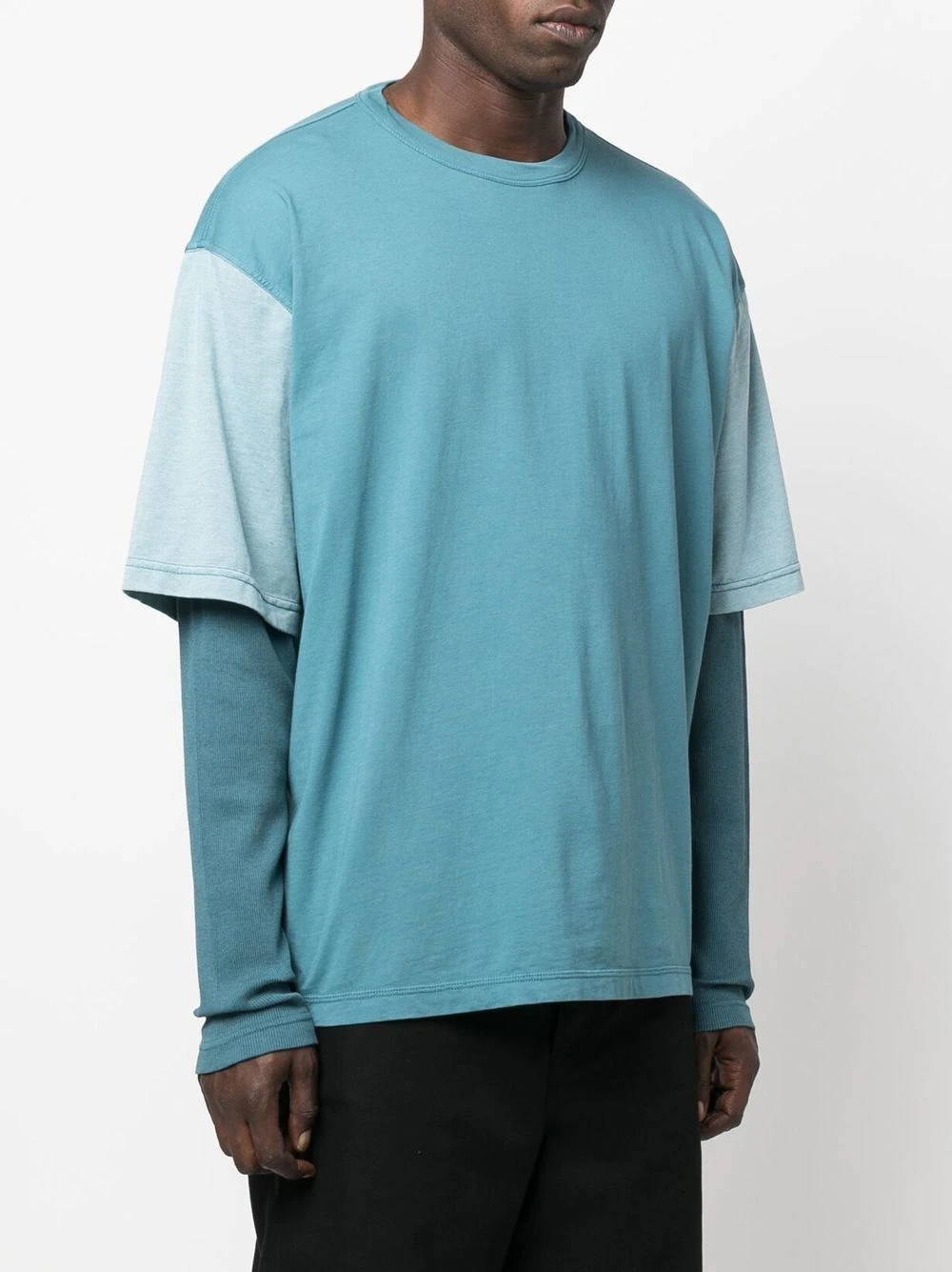 panelled long-sleeved T-shirt - 3