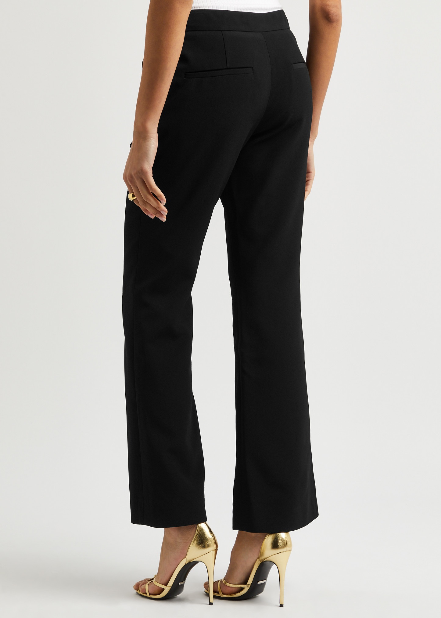 Flared crepe trousers - 3