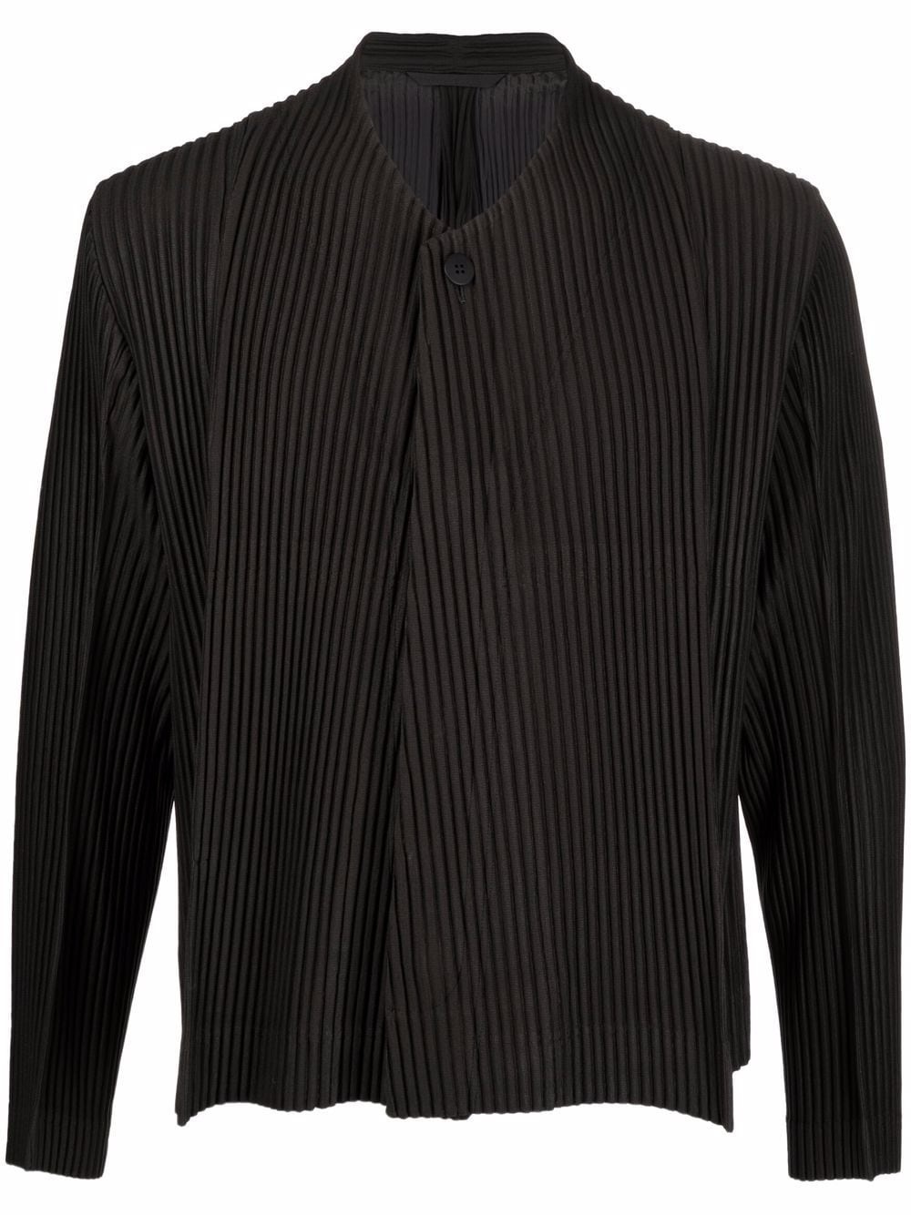 pleated v-neck jacket - 1