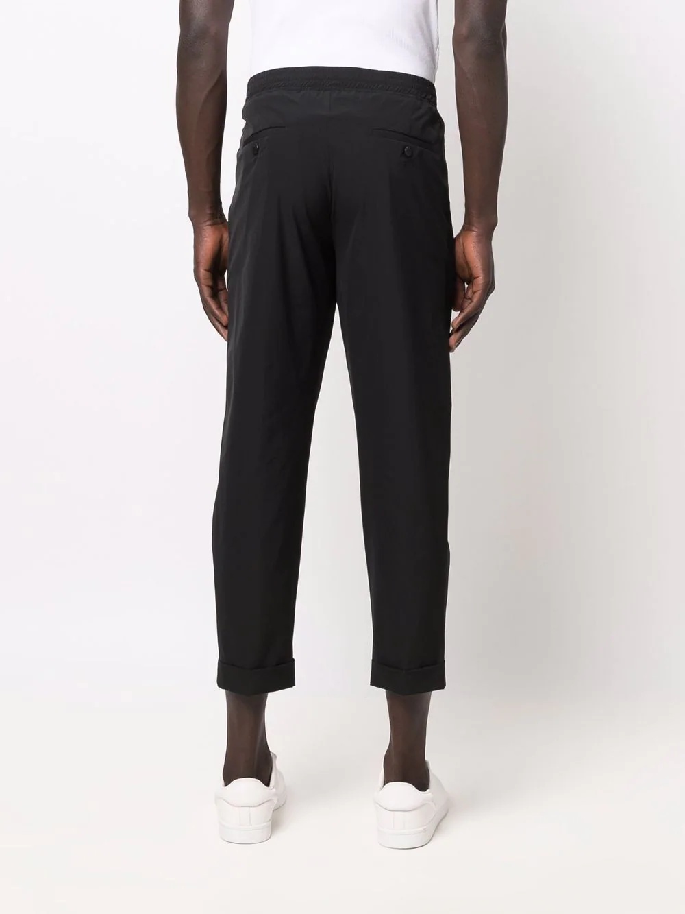 elasticated-waist cropped trousers - 4