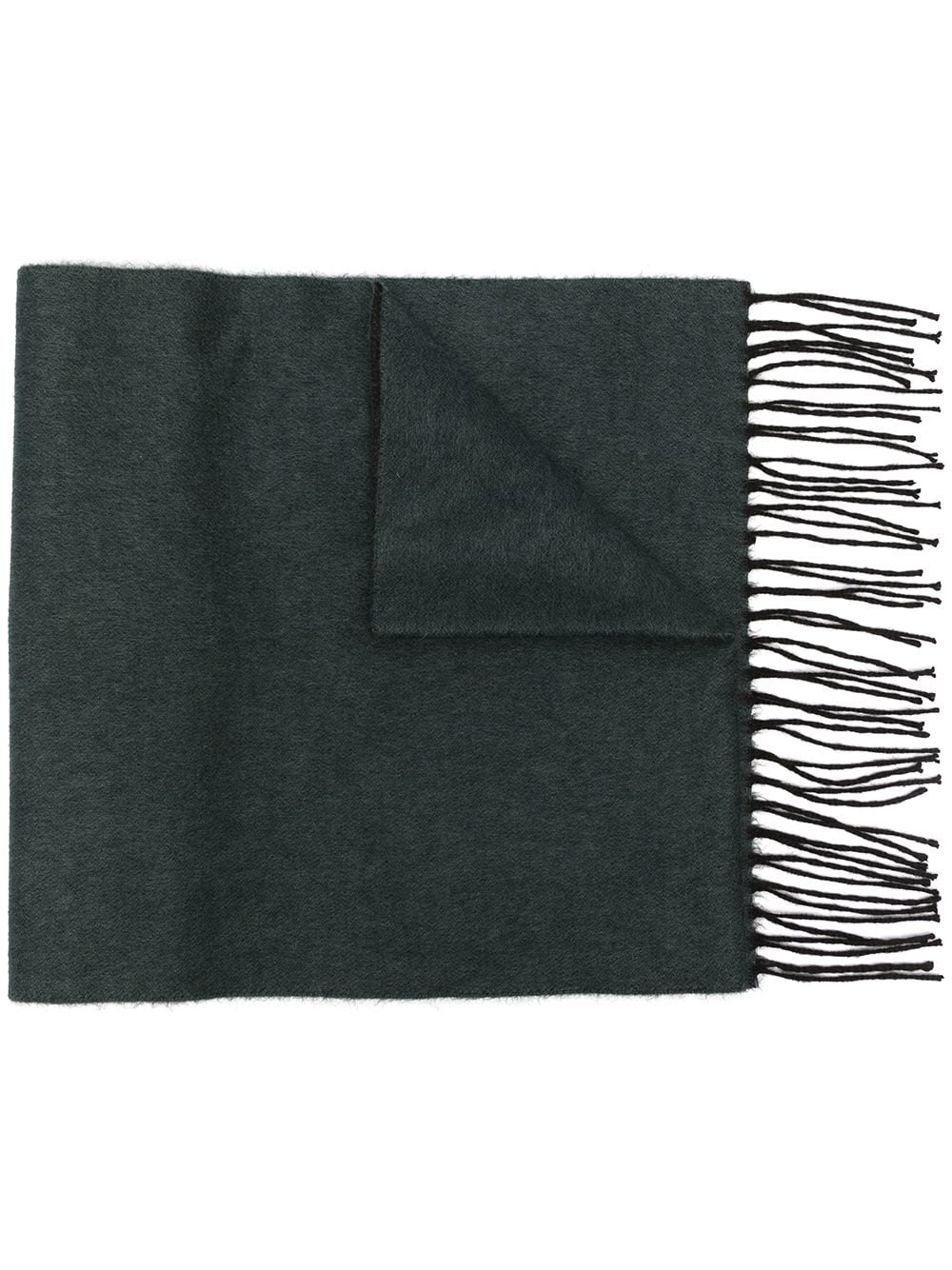 embroidered-logo cashmere scarf - 1