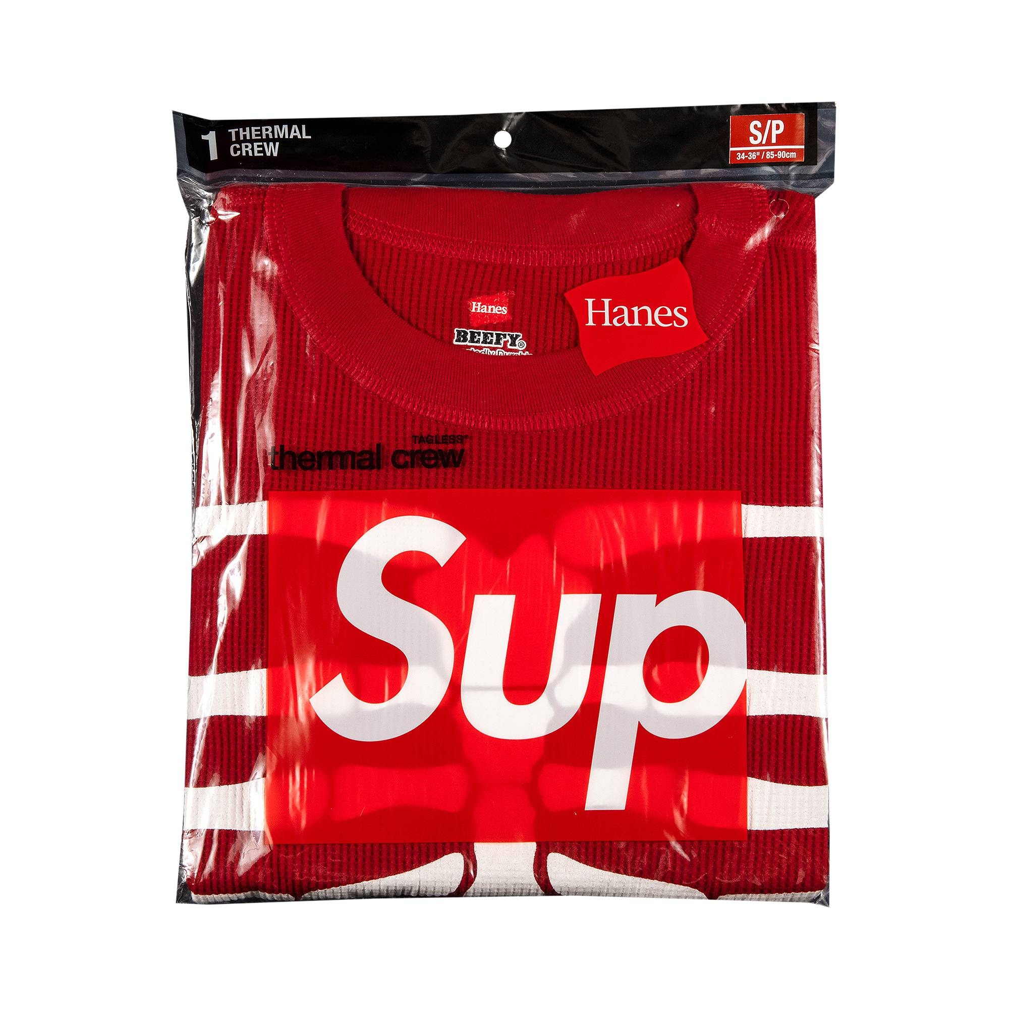 Supreme Hanes Thermal Crew (1 Pack) red（Supreme Supreme x