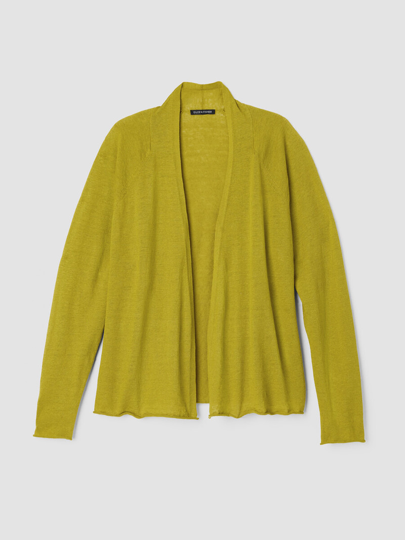 Organic Linen Cotton High Collar Cardigan 1