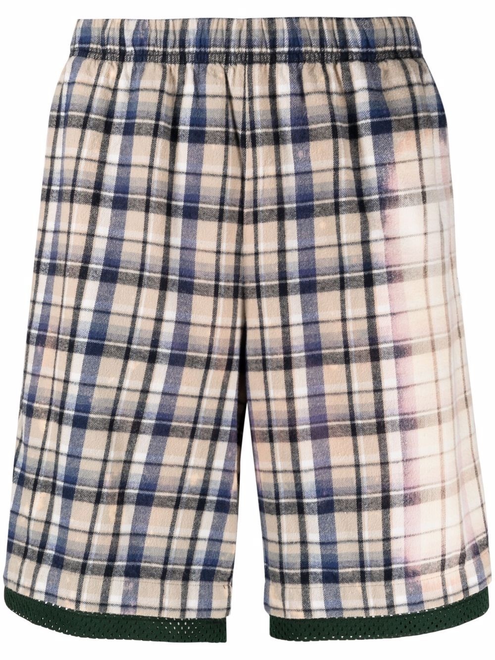 checked flannel basketball shorts - 1