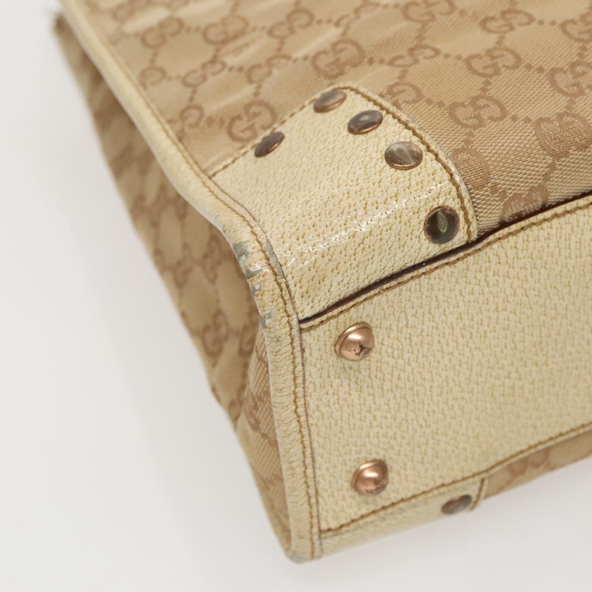 GUCCI GG Canvas Tote Bag Beige Gold - 16
