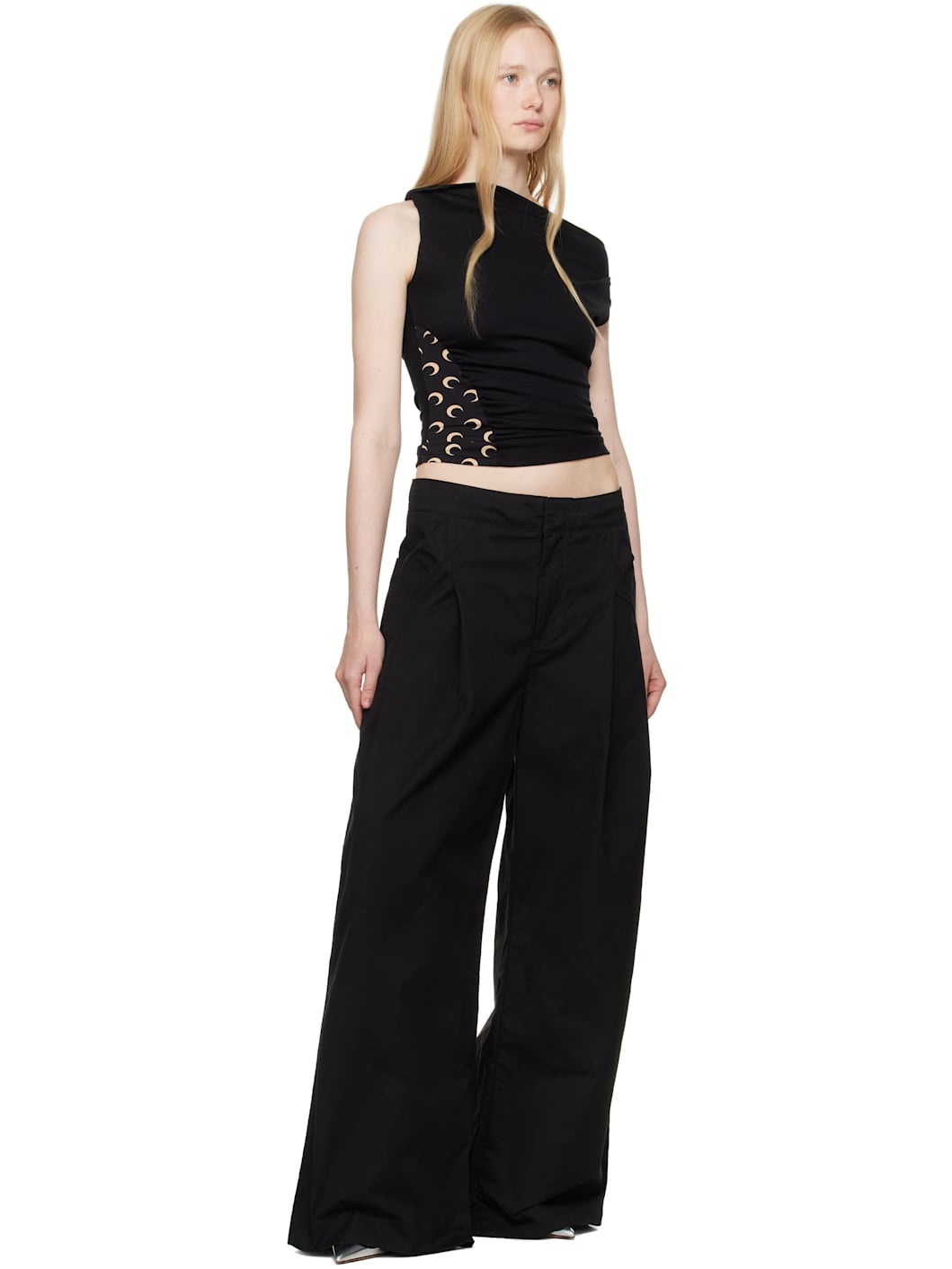 SSENSE Exclusive Black Soft Jersey Draped Top - 4