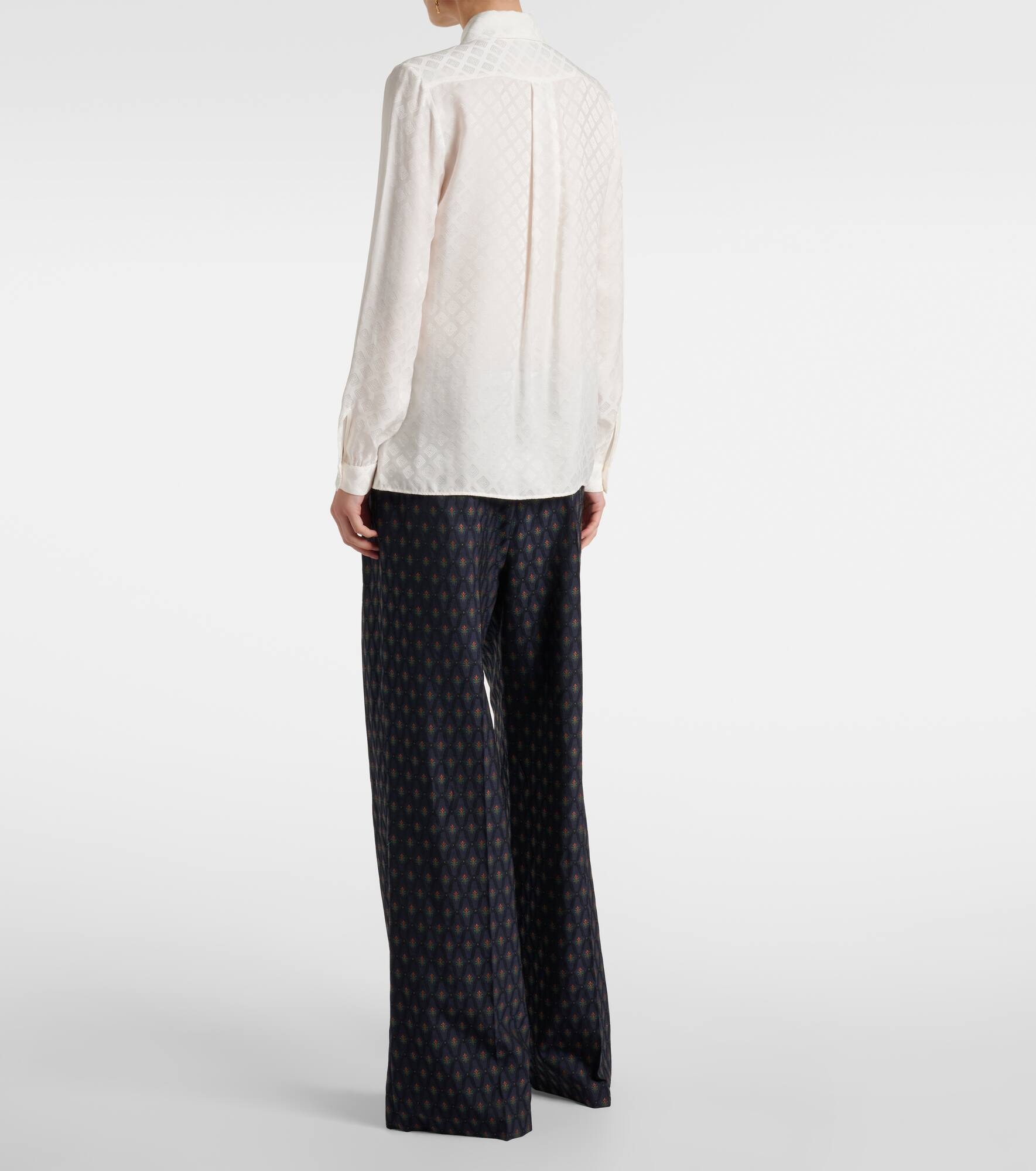 Printed silk-blend satin blouse - 3