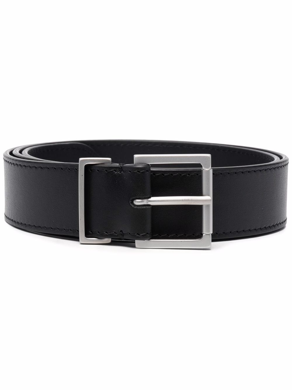 square-buckle leather belt - 1