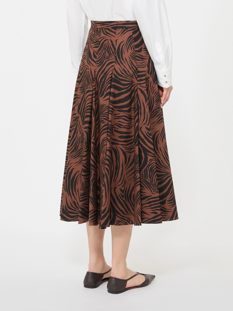 PANTEON Printed poplin skirt - BROWN 4