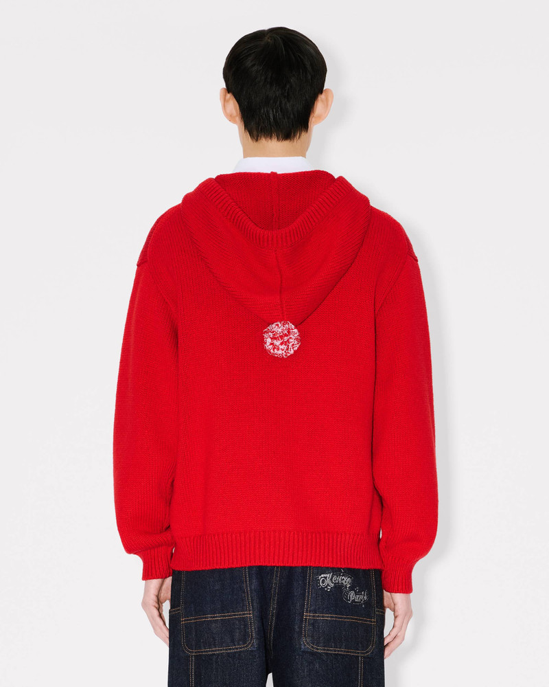 'KENZO Winter Holidays' embroidered hoodie cardigan in cotton and wool 4
