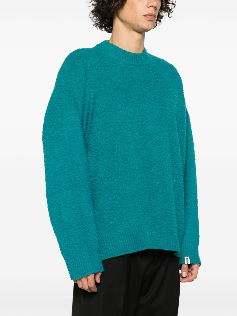 crew-neck logo tag jumper - 3
