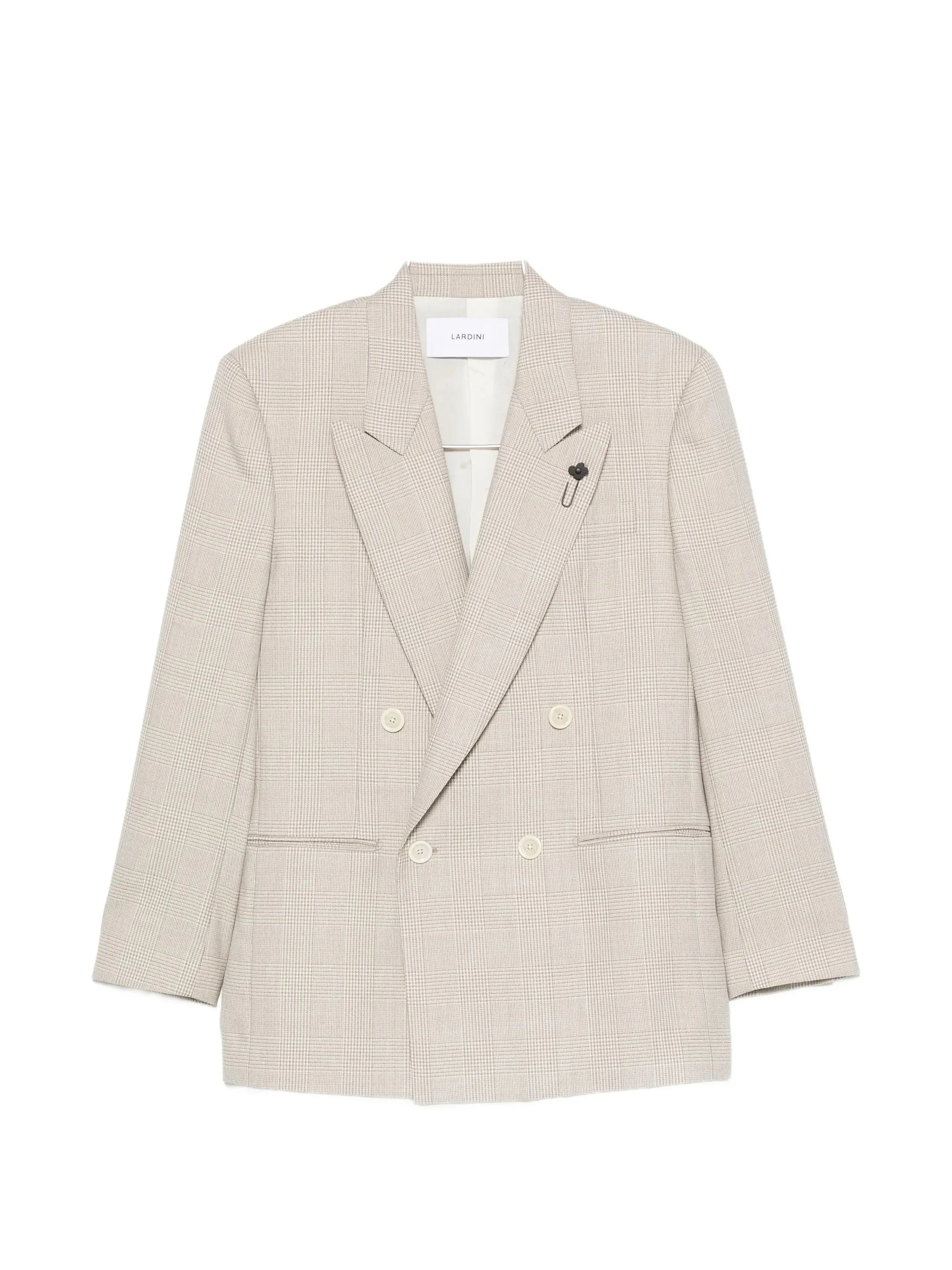 Lardini Houndstooth-pattern Double-breasted Blazer - 1