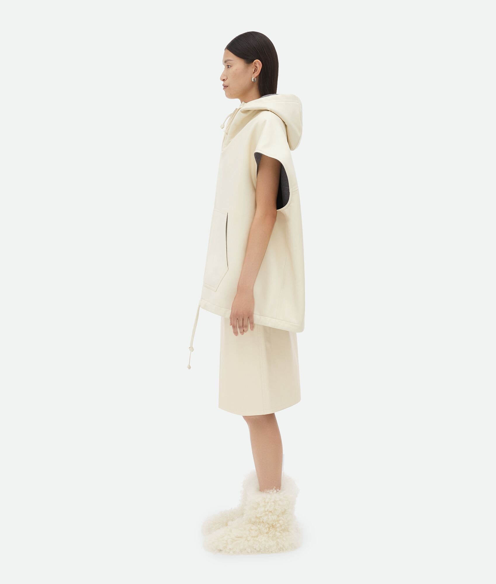 Leather And Wool Sleeveless Jacket - 2