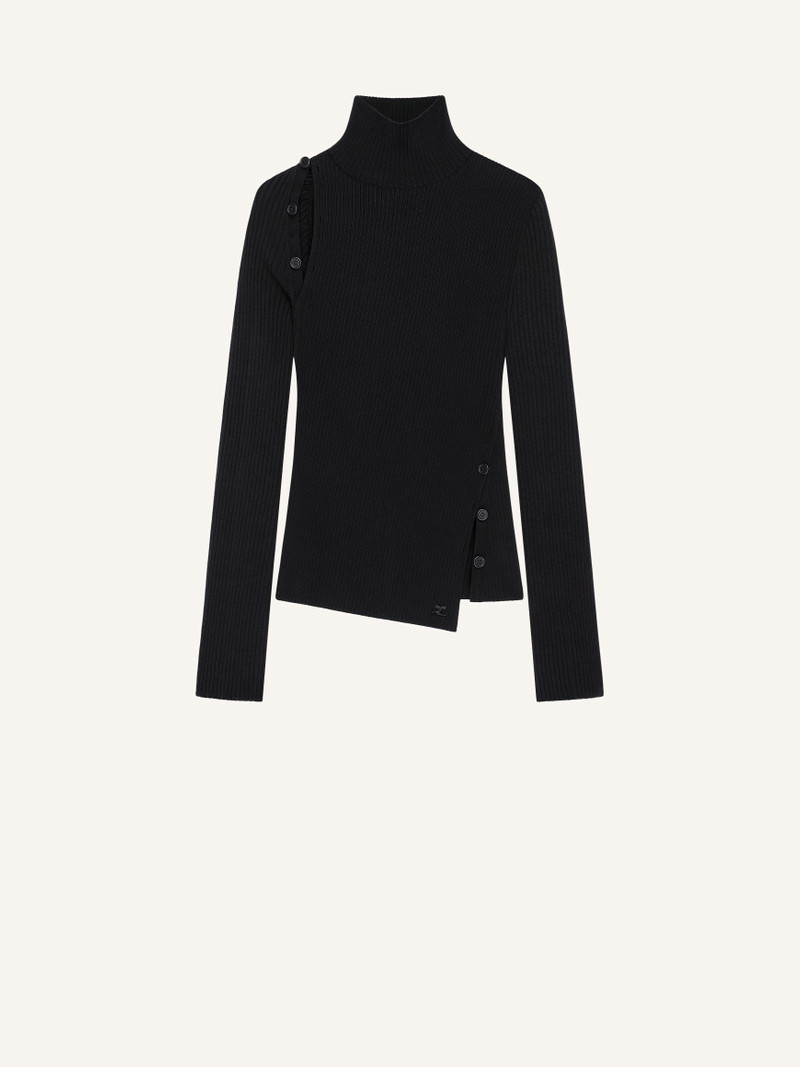 OBLIQUE BUTONNED SWEATER 1