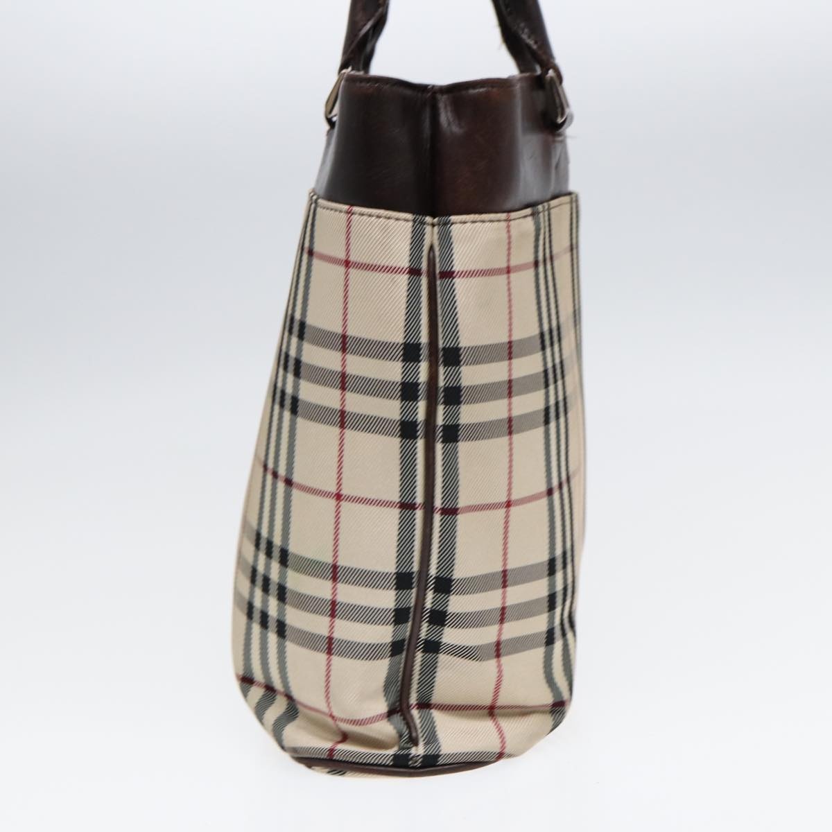 Burberry Nova Check Hand Bag Canvas Beige Silver - 4