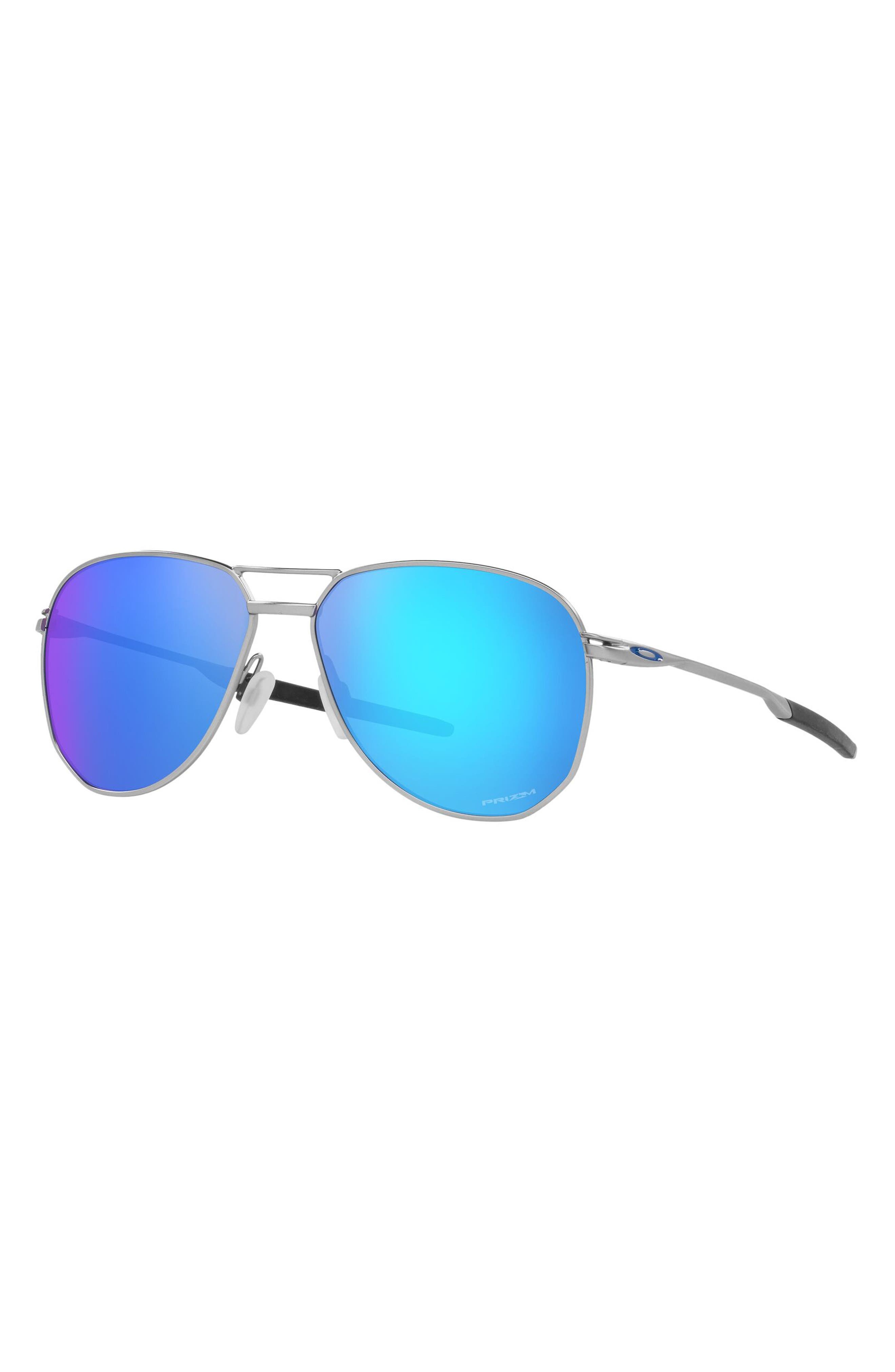 Oakley 57mm Pilot Sunglasses in Satin Chrome/Prizm Sapphire at Nordstrom - 2