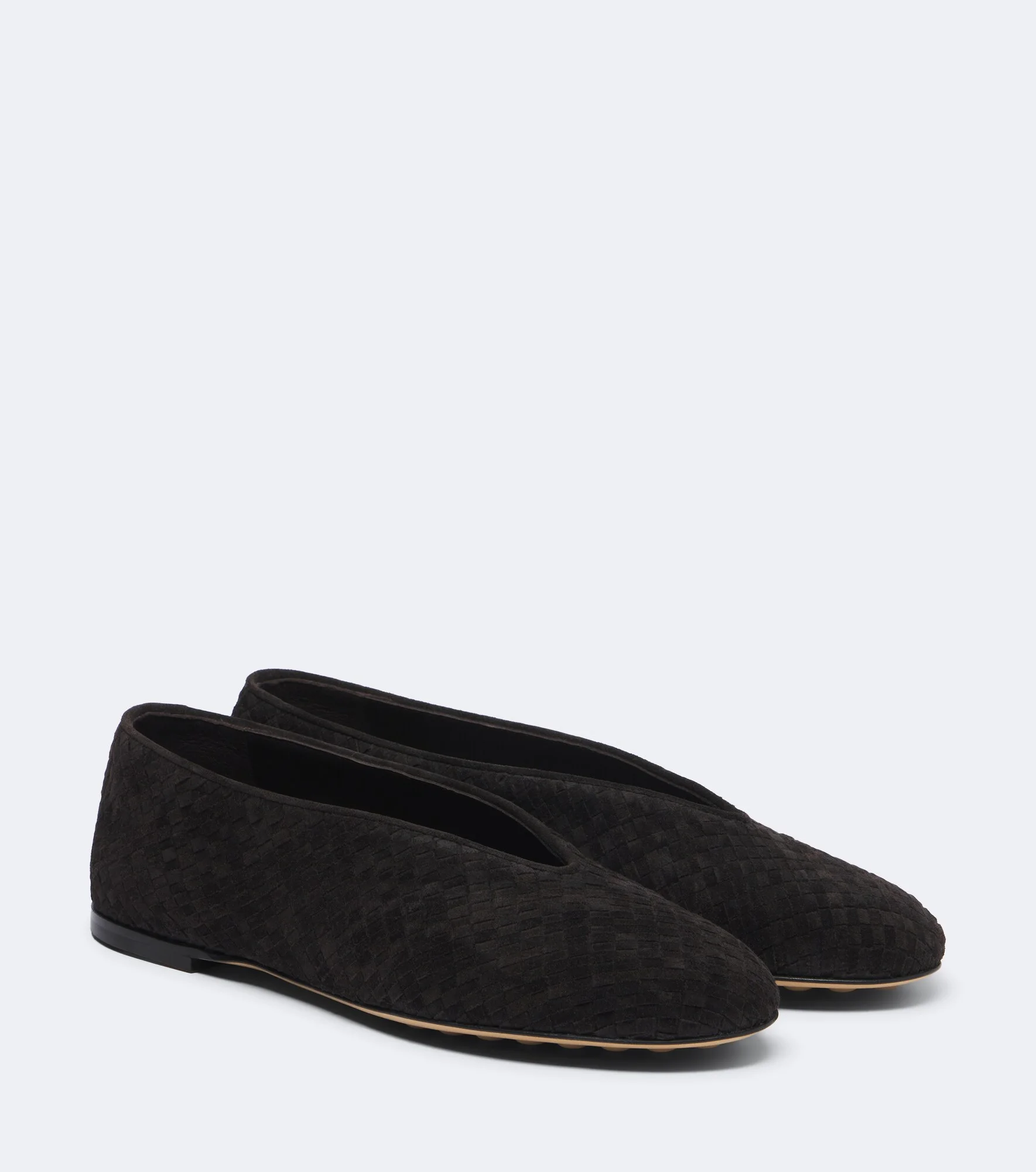 Intrecciato suede ballet flats - 1