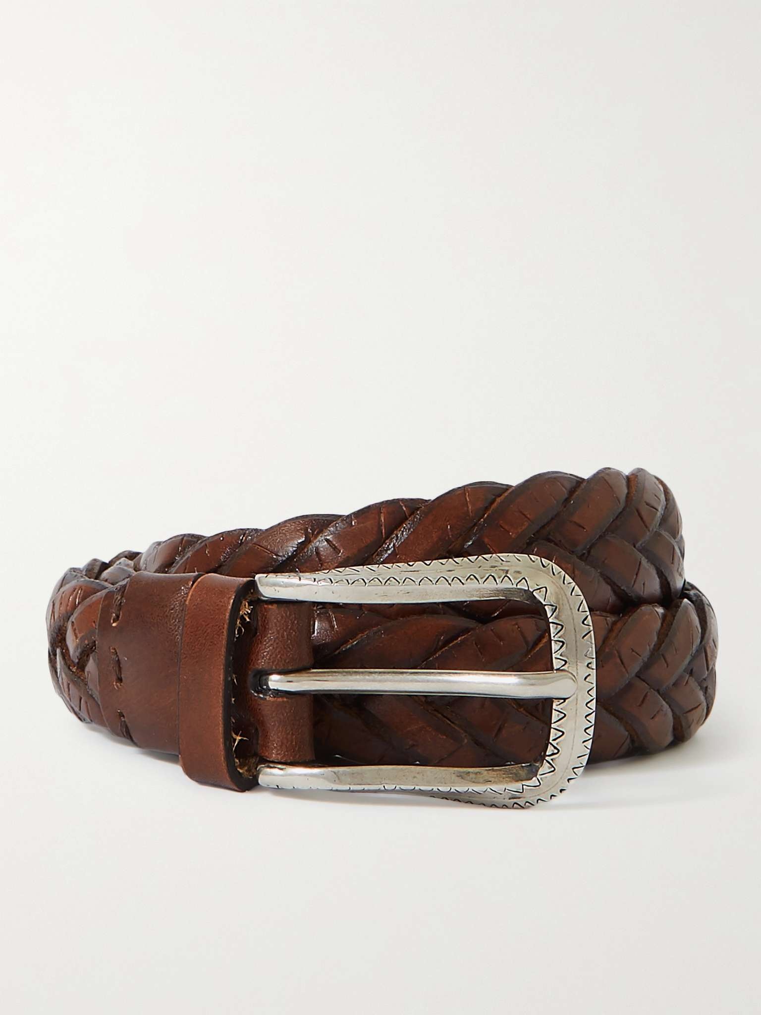 3cm Woven Leather Belt - 1