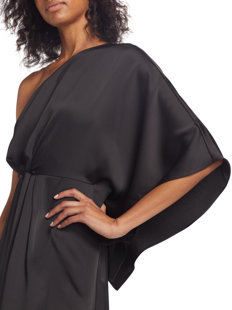 Women's Simone Knot-Front Satin Gown - Black 6