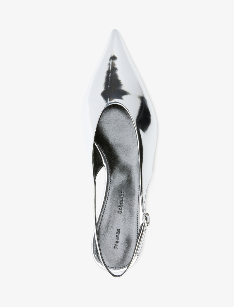 Slash Flat Slingbacks in Mirrored Metallic 4