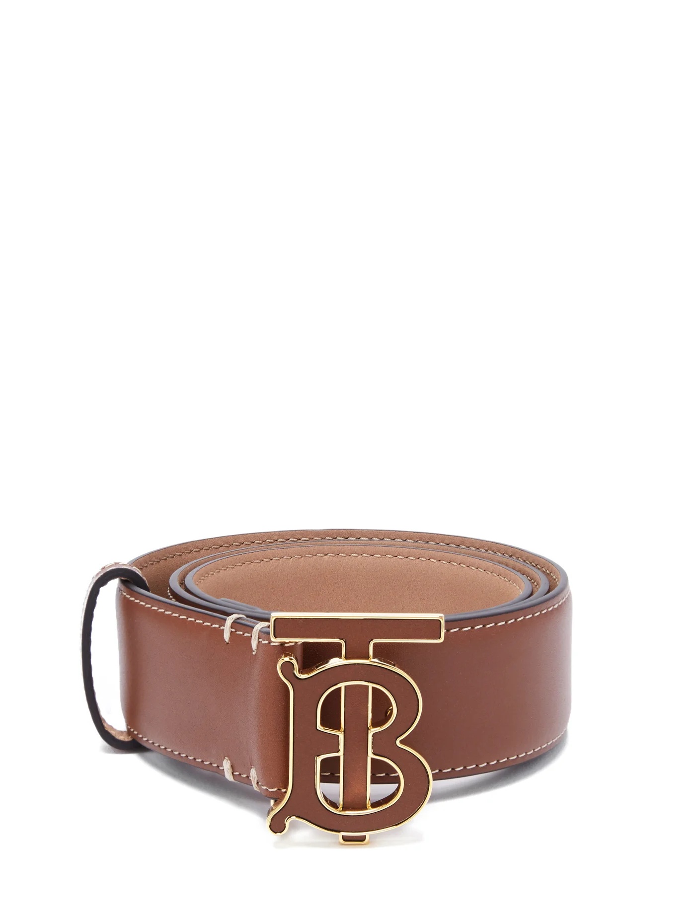 TB-buckle leather belt - 1