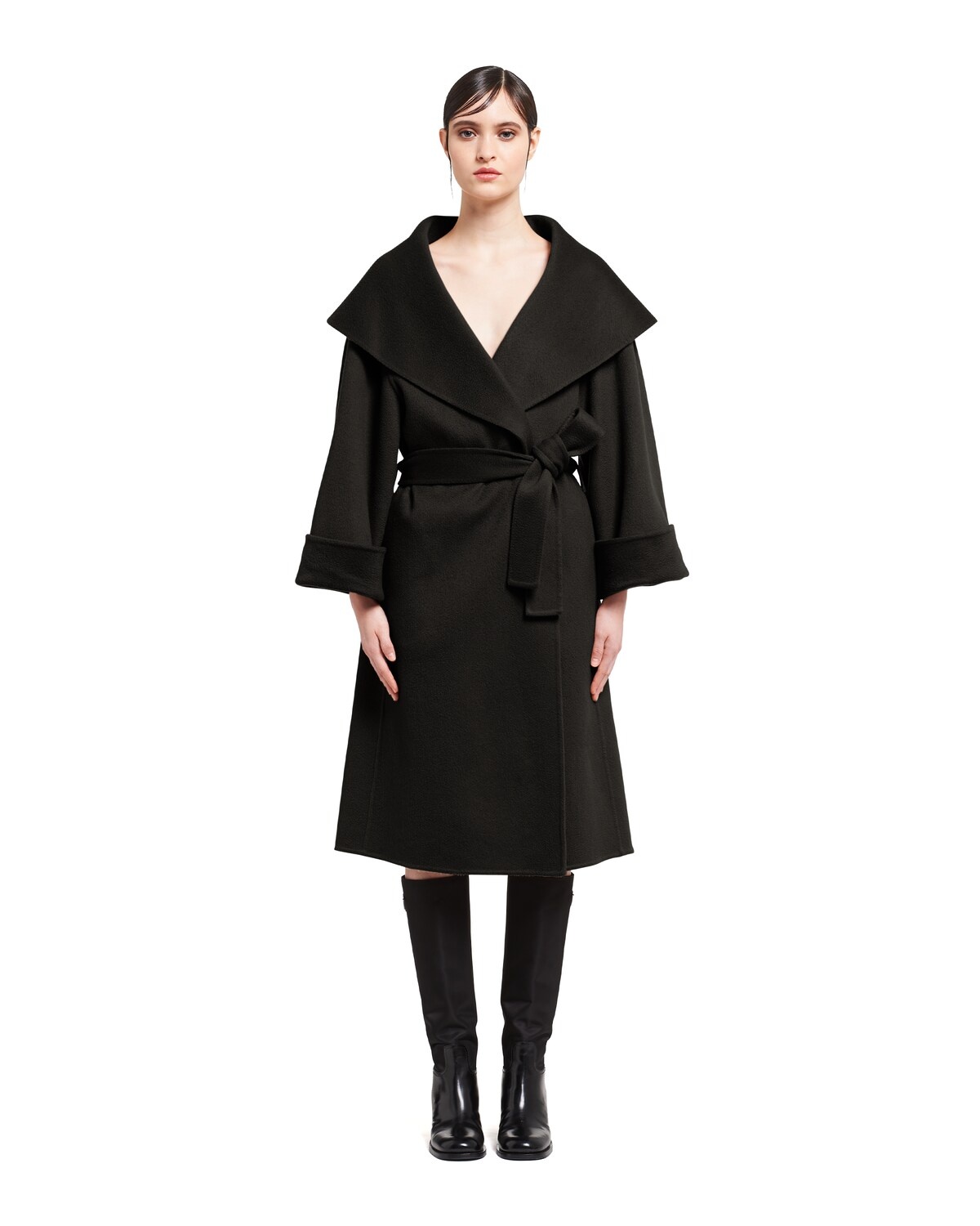 Single-breasted cashmere velour coat - 2