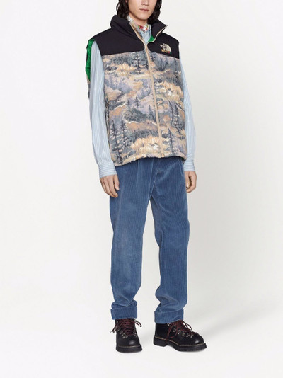 GUCCI x The North Face printed padded gilet outlook