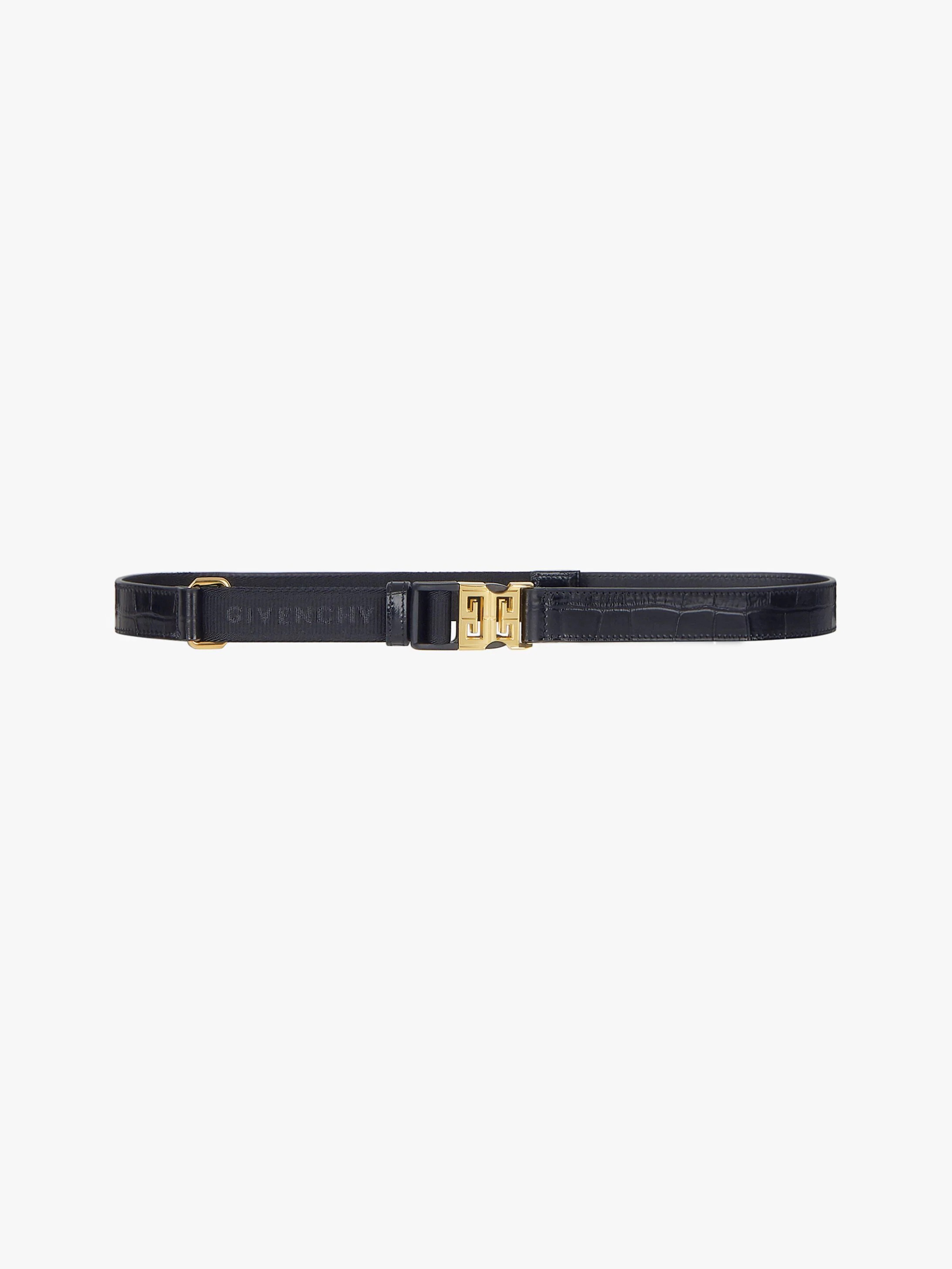 4G BUCKLE BELT IN CROCODILE EFFECT LEATHER - 2