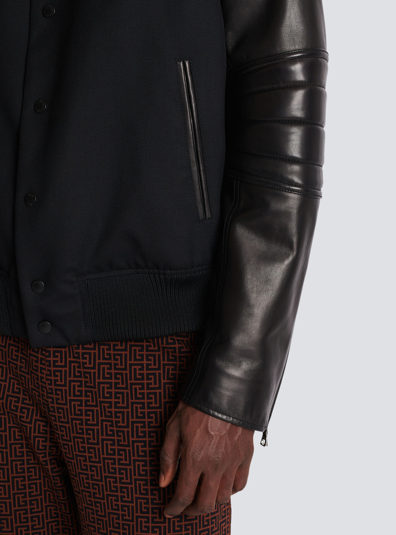 Wool and leather varsity jacket 8