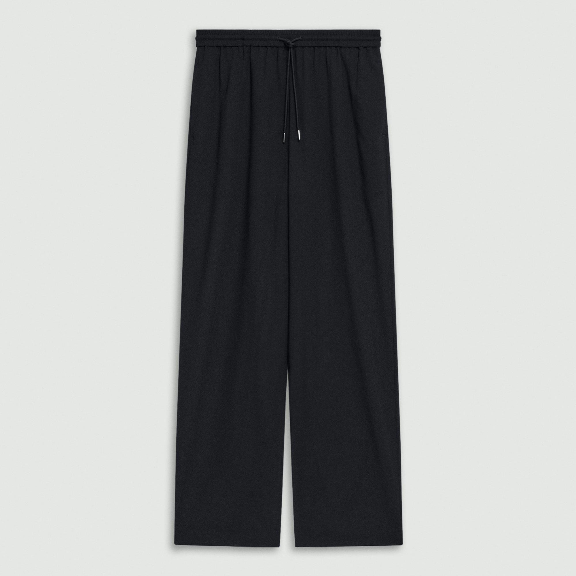 Drawcord Pull-On Pant in Lightweight Wool - 1