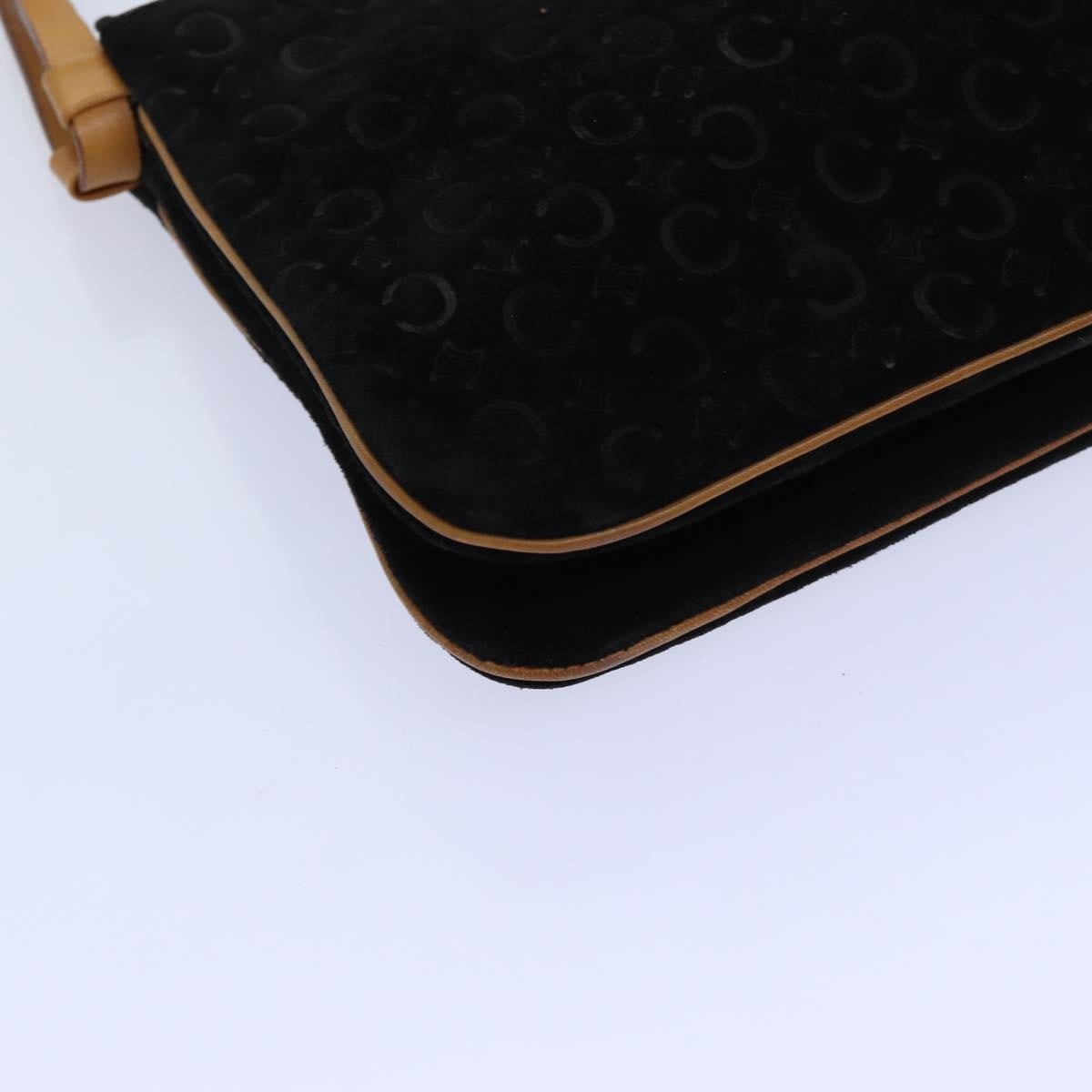 CELINE C Macadam Canvas Shoulder Bag Black - 12