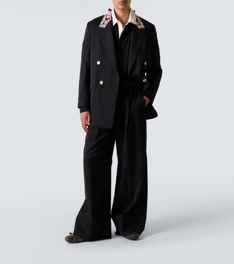 Simone Rocha Layered ruffled cotton jersey polo shirt outlook