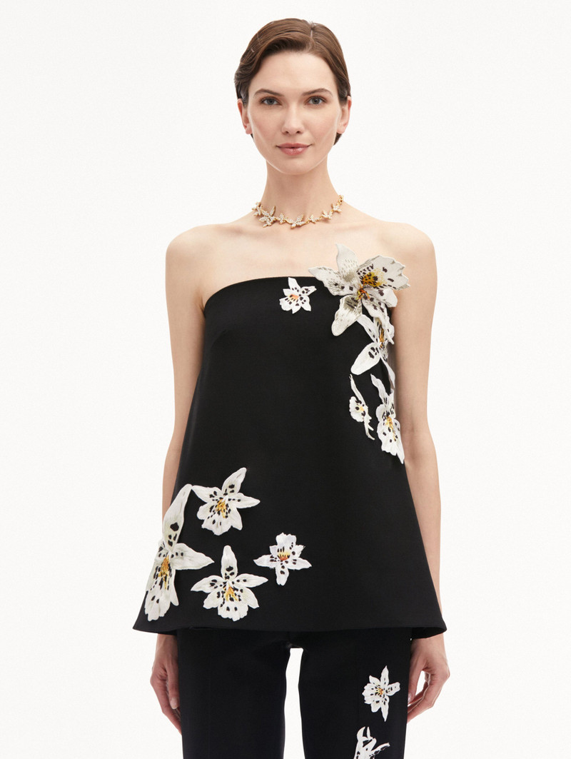 Oscar de la Renta WATERCOLOR ORCHID BLOUSE outlook