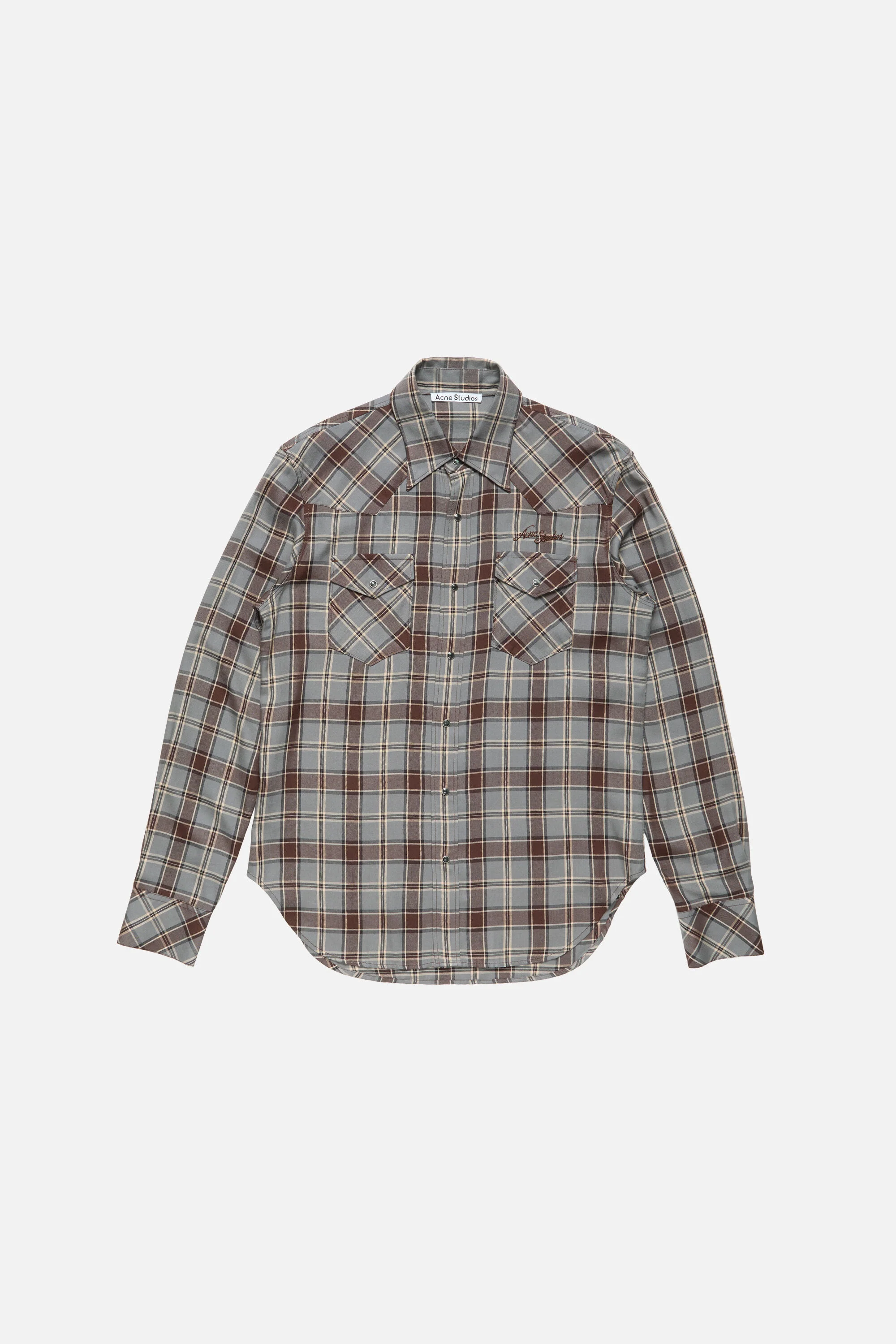 Flannel check button-up shirt - Multi grey - 1