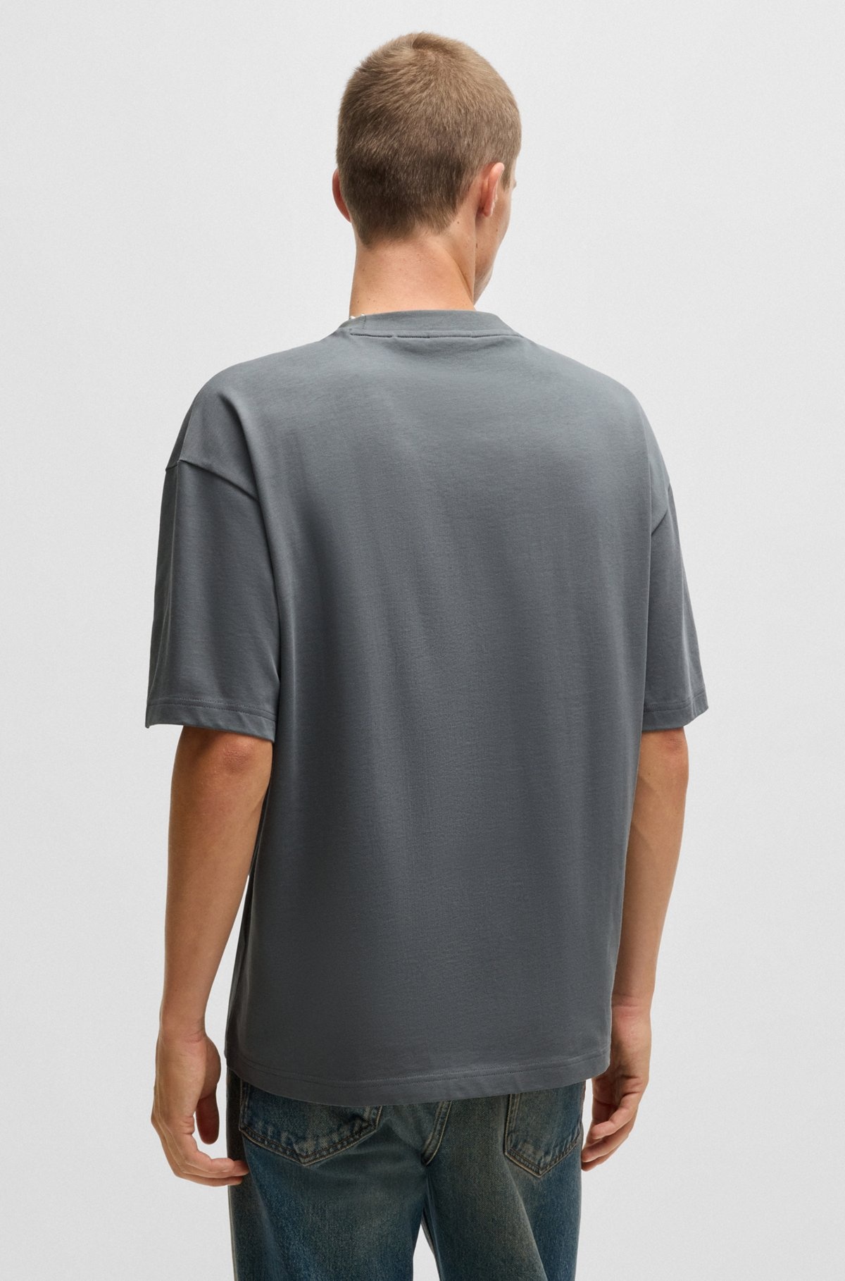 OVERSIZE-FIT T-SHIRT IN COTTON WITH DECORATIVE REFLECTIVE LOGO - 5
