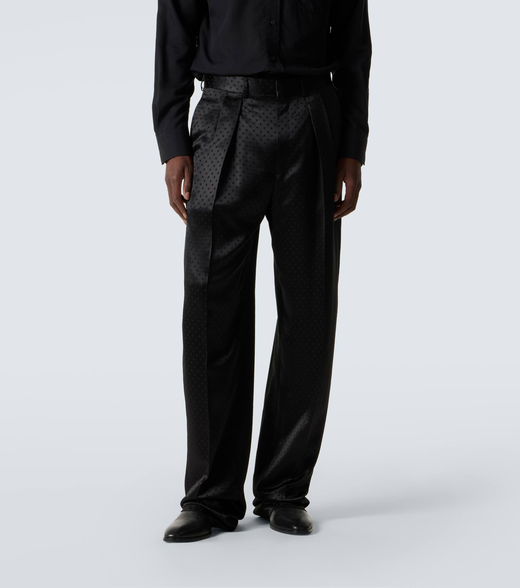 Polka-dot satin suit pants - 3