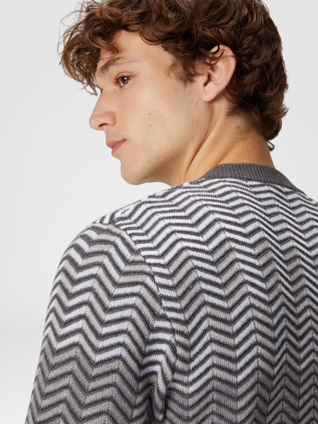 Zigzag virgin wool crewneck pullover - 5