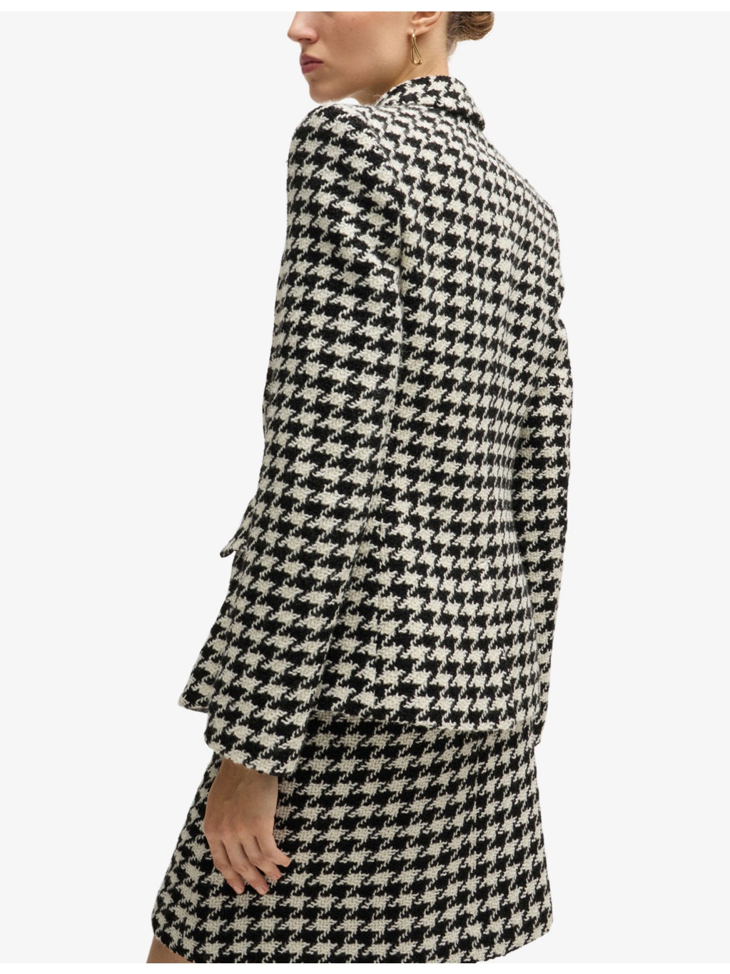Houndstooth-pattern slim-fit woven blazer - 4