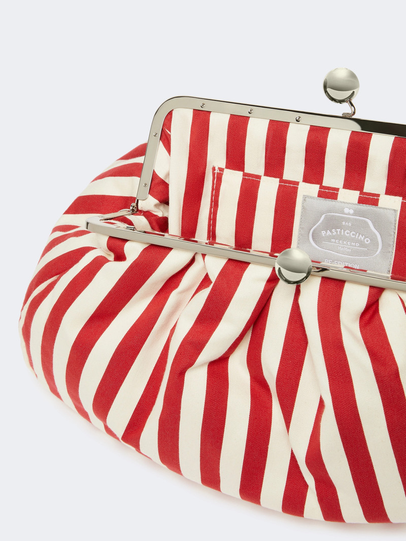 CACHI Large striped cotton Pasticcino bag - RED 5