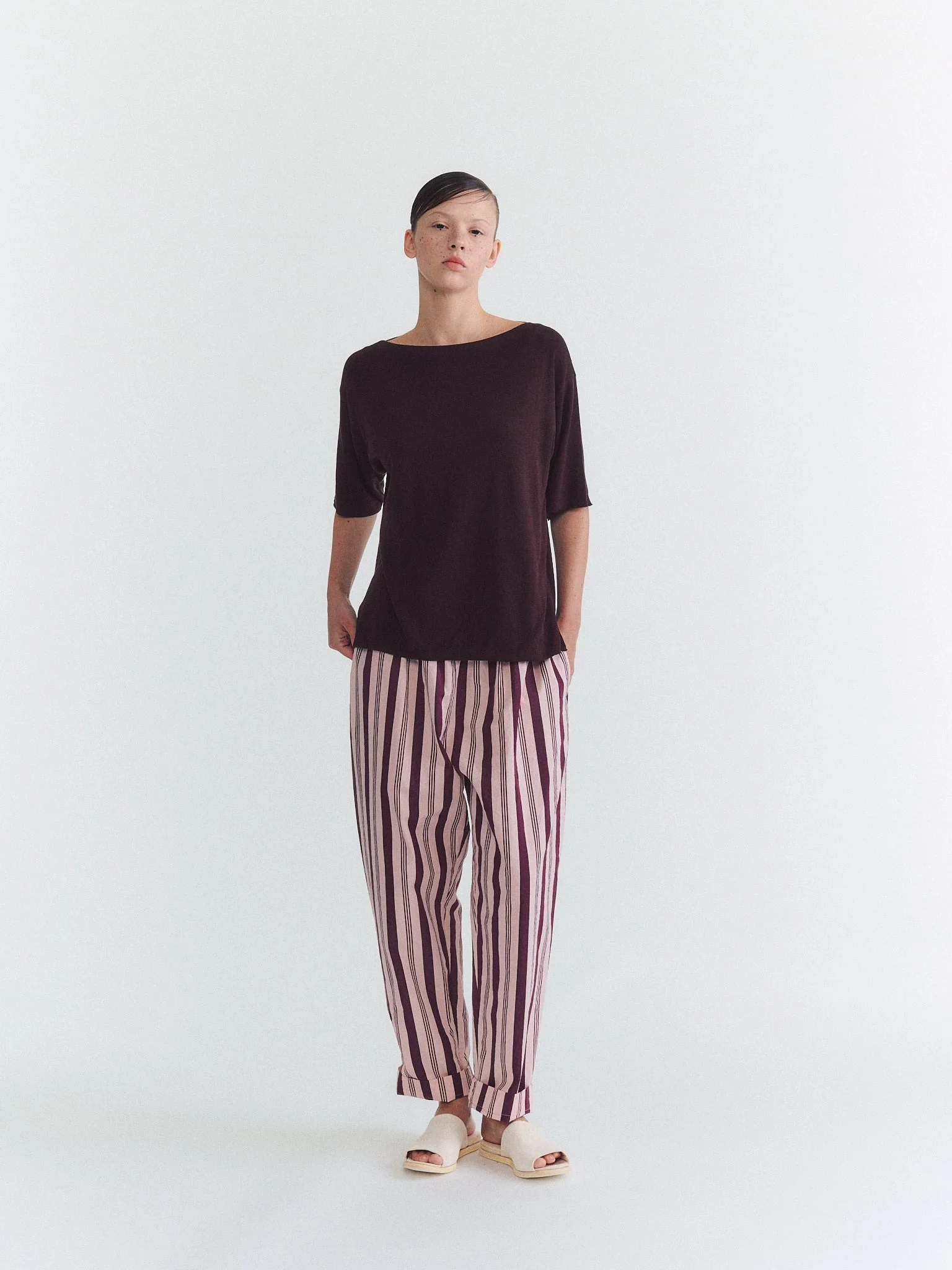 ISA FINE KNIT TOP - JERSEY CREPE - AUBURN - 1