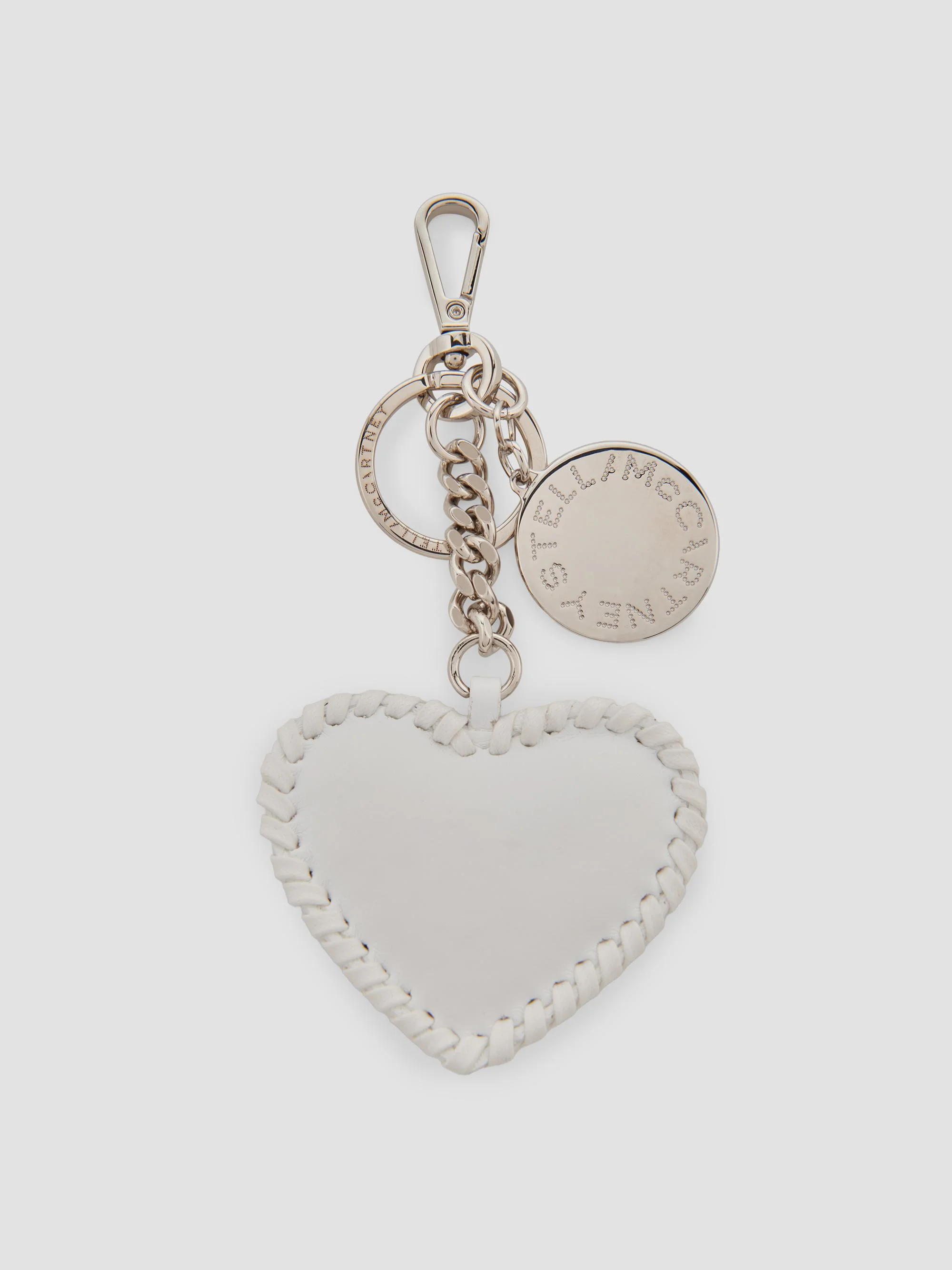 Women's Heart Bag Charm with Key Chain - Optical White - 1