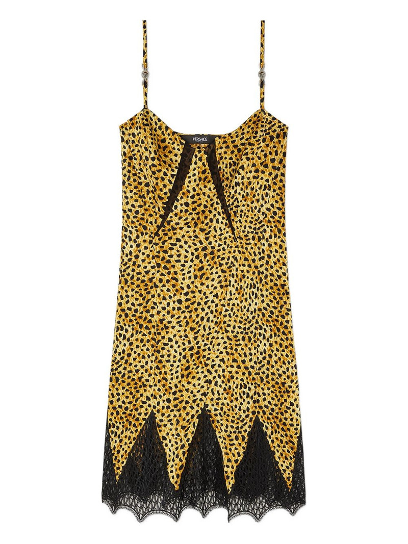 Cheetah allover silk slip dress 1