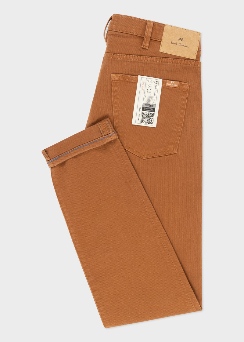 Paul Smith Light Brown Tapered-Fit Garment Dyed Jeans outlook