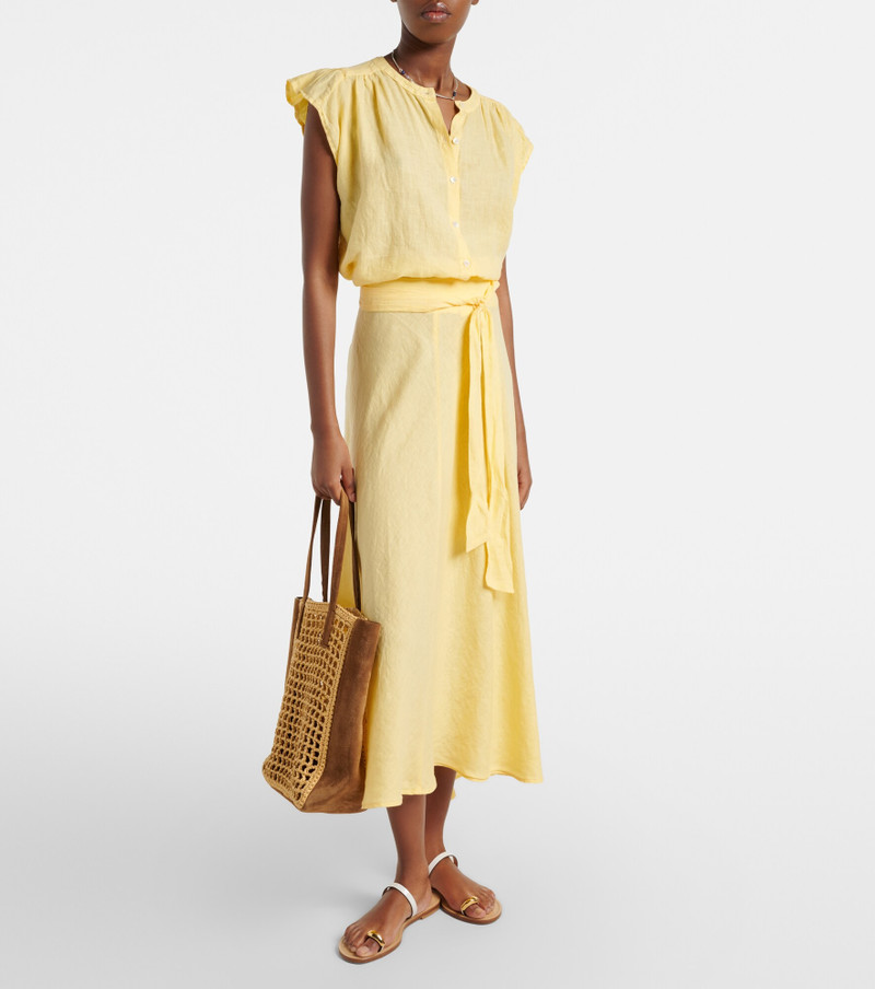 velvet Malina linen midi skirt outlook